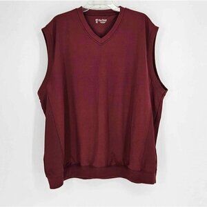 Pro Tour Performance Golf Mens Burgundy V-Neck Sweater Vest Size XXL